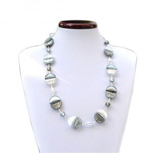 Necklace, murano silver jewelry of venice money