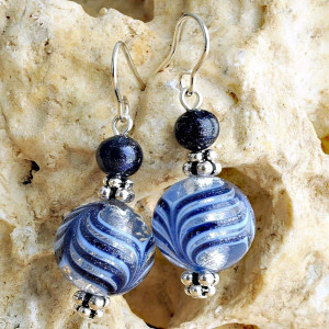 Boucles d'oreilles venitiennnes bleu