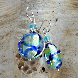 Boucles d'oreilles venitiennes bleu