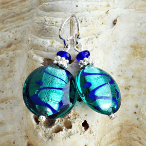 Blue murano earrings charly lapis in real murano glass venice