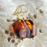 Pendientes cristal murano rojo sasso bicolore