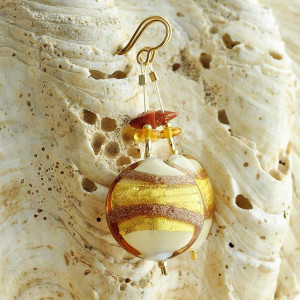 Gold murano glass earrings 