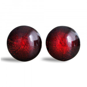 Red murano glass cufflinks in real murano glass venice