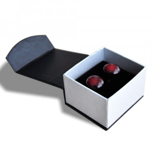 Red murano glass cufflinks in real murano glass venice