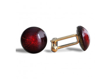 Red murano glass cufflinks in real murano glass venice