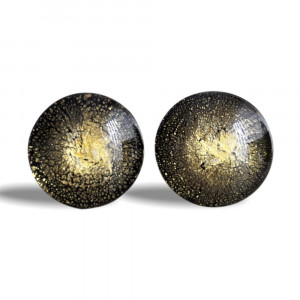 Round gold murano glass cufflinks in real murano glass venice