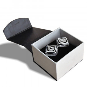 Silver murano glass cufflinks in real murano glass  venice