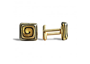 Gold murano glass cufflinks in real murano glass venice