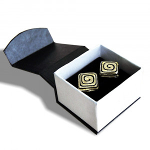 Gold murano glass cufflinks in real murano glass venice