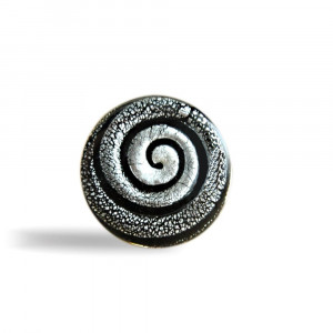 Silver spiral murano glass ring glass murano