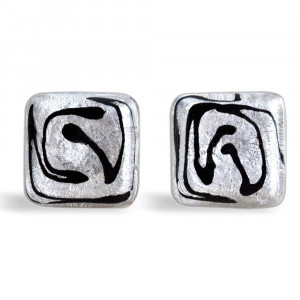 Silver murano glass cufflinks in real murano glass venice