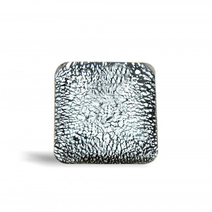 Black and silver square ring of murano