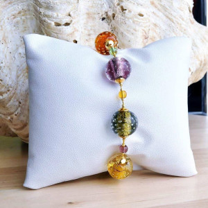 Amber venetian glass bracelet