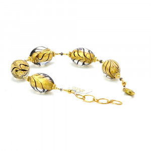 Bracciale in vetro di murano oro veneziano