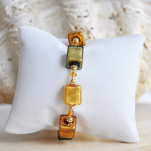 Gold murano glass bracelet