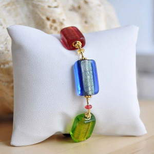 Bracelet verre murano multicolore