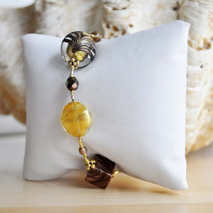 Gold murano glass bracelet