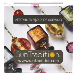 Gold earrings cubo sciogliendo  murano glass of venice