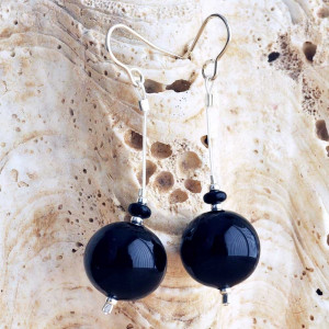 Ohrringe schwarze murano glas schmuck ohrringe aus echtem muranoglas 