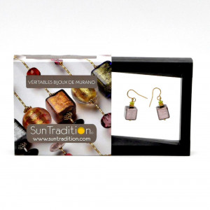 America - parma and gold earrings genuine murano glass venice