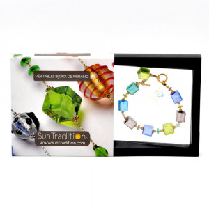 America - genuine murano glass bracelet from venice