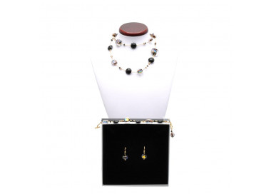 Moonlight jewellery set genuine murano glass of venice