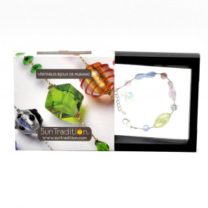 Chlorophylle silver - murano real glass bracelet