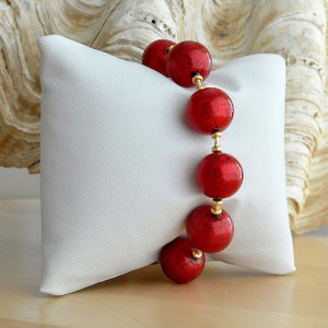 Rot und gold armband - kugel rot und gold armband aus echtem murano glas