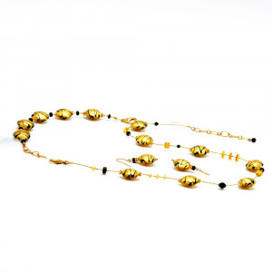 Charly gold real murano glass jewelry set venice