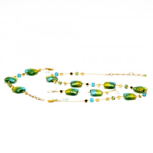 Conjunto de cristal murano quadrado verde