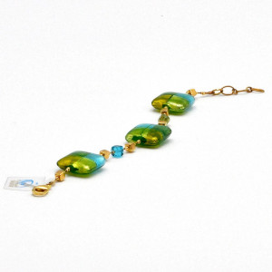 Pulseira de cristal murano de 4 cores verde