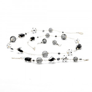 Jo- jo black and silver set in real verrre murano venice