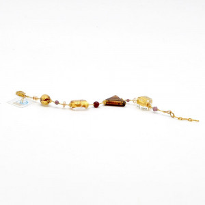 Asteroid gold -  real amber murano glass bracelet