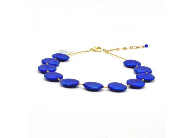 Blau kette schmuck aus echtem muranoglas aus venedig