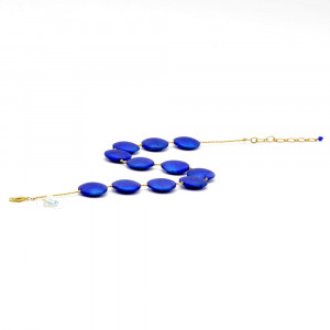 Blauwe halsband jewel, originele murano glas van venetië