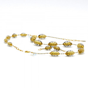 Conjunto de joyas de oro genuino cristal de murano venecia