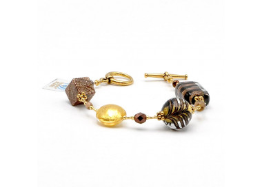  pulsera genuina cristal oro de murano de venecia