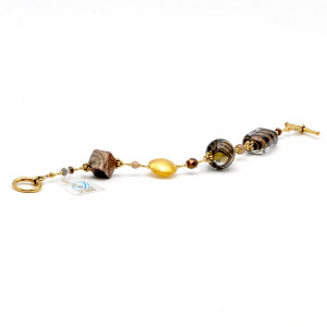 Bracelet en verre de murano or