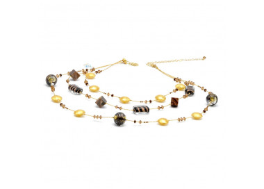 Gold murano glasss necklace 