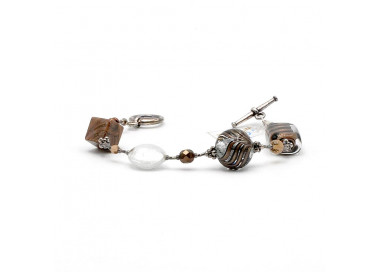 Pulsera cristal de murano plata genuino de venecia