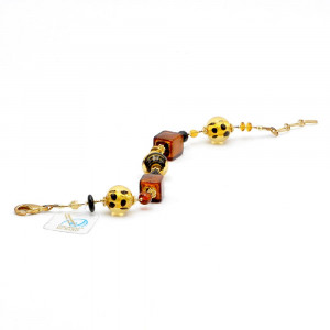 Pulsera de genuino cristal de murano de oro de venecia