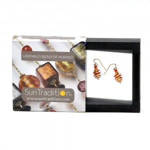 Rot und gold ohrringe schmuck aus echtem muranoglas