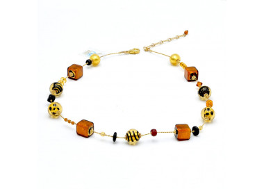 Gold murano glass necklace 