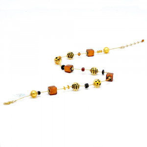 Necklace gold and genuine murano glass of venice