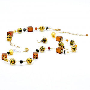 Mix fauve jewelry set in real murano glass