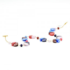 Ketting blauw murano glas van venetië