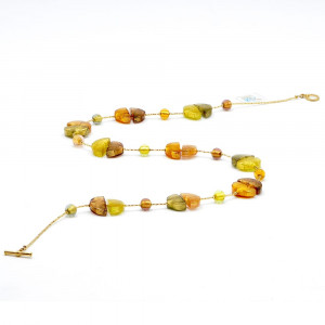 Kette gold lang aus echtem murano glas aus venedig