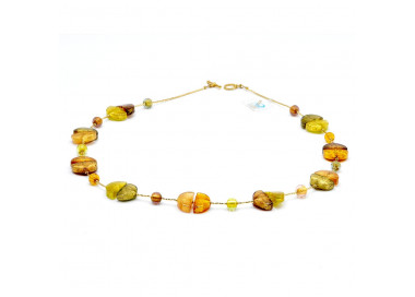 Collier en verre de murano or