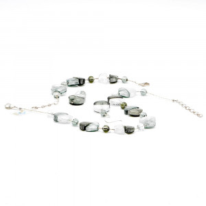 Silver genuine murano glass jewellery set venice