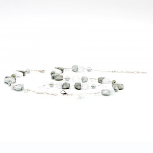 Conjunto de plata cristal de murano venecia